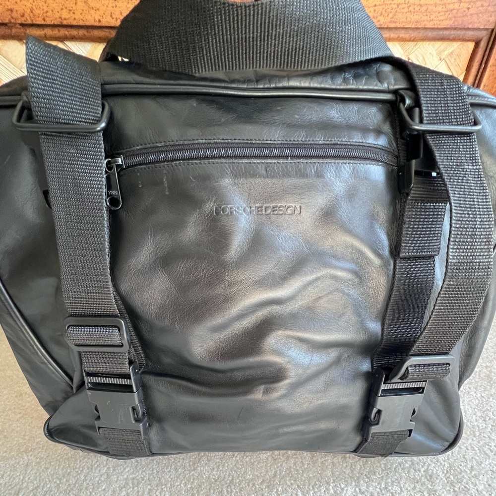 Porsche Design Black Calfskin Laptop Duffle Bag Excellent Condition